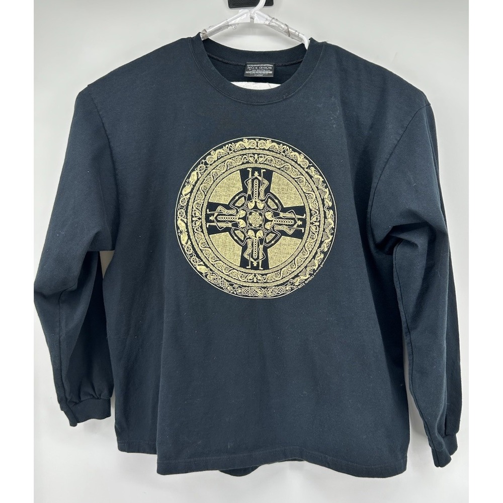 Keltic Designs By Jen Delyth Graphic Tee Gold Celtic Vintage 1990 XL